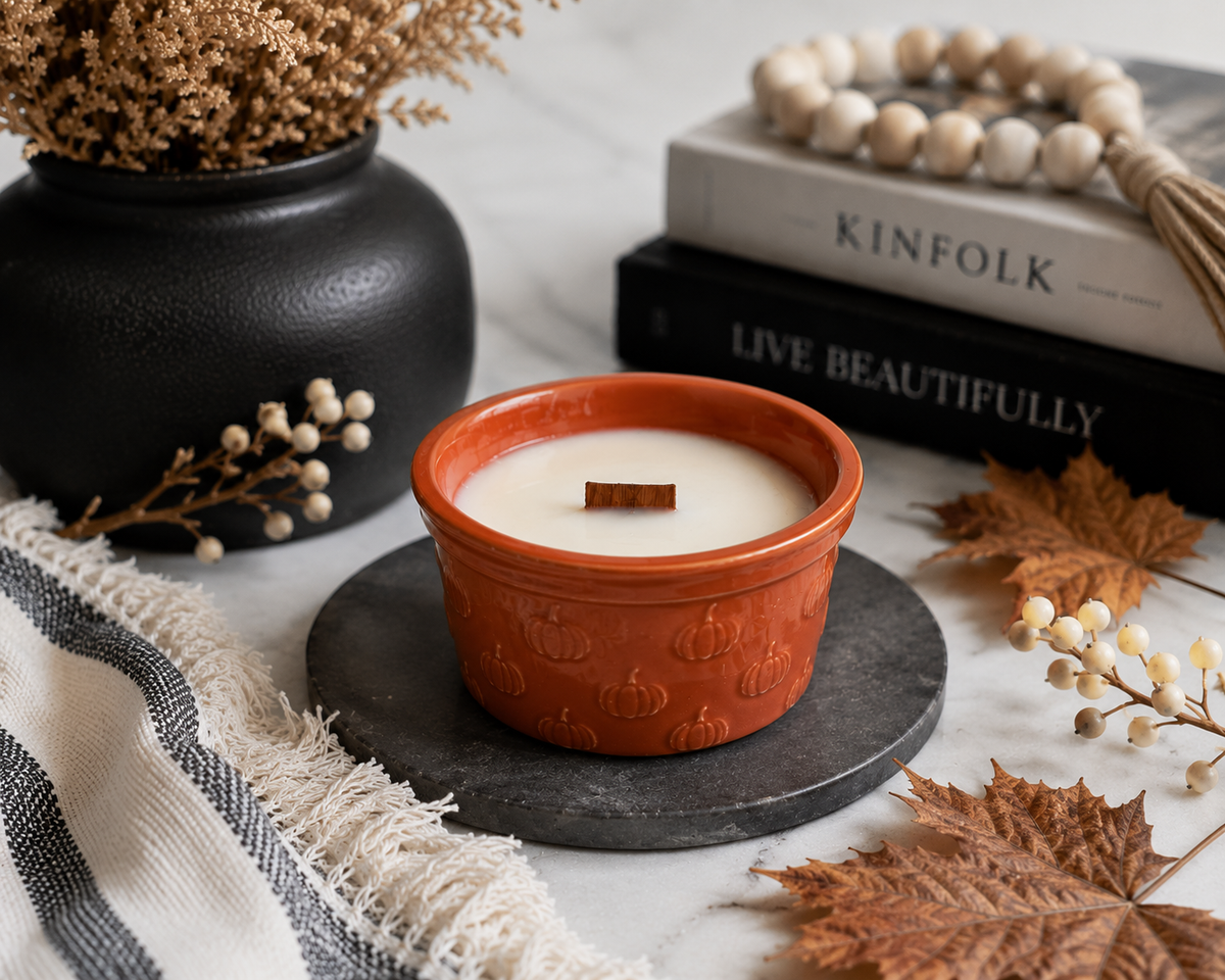 Small Embossed Pumpkin 4.5oz Soy Candle