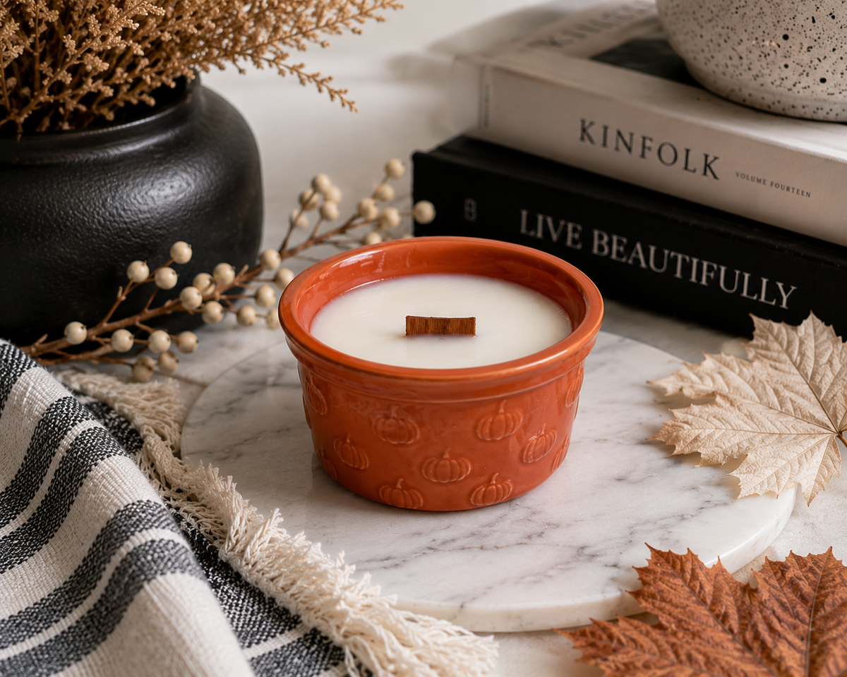 Small Embossed Pumpkin 4.5oz Soy Candle