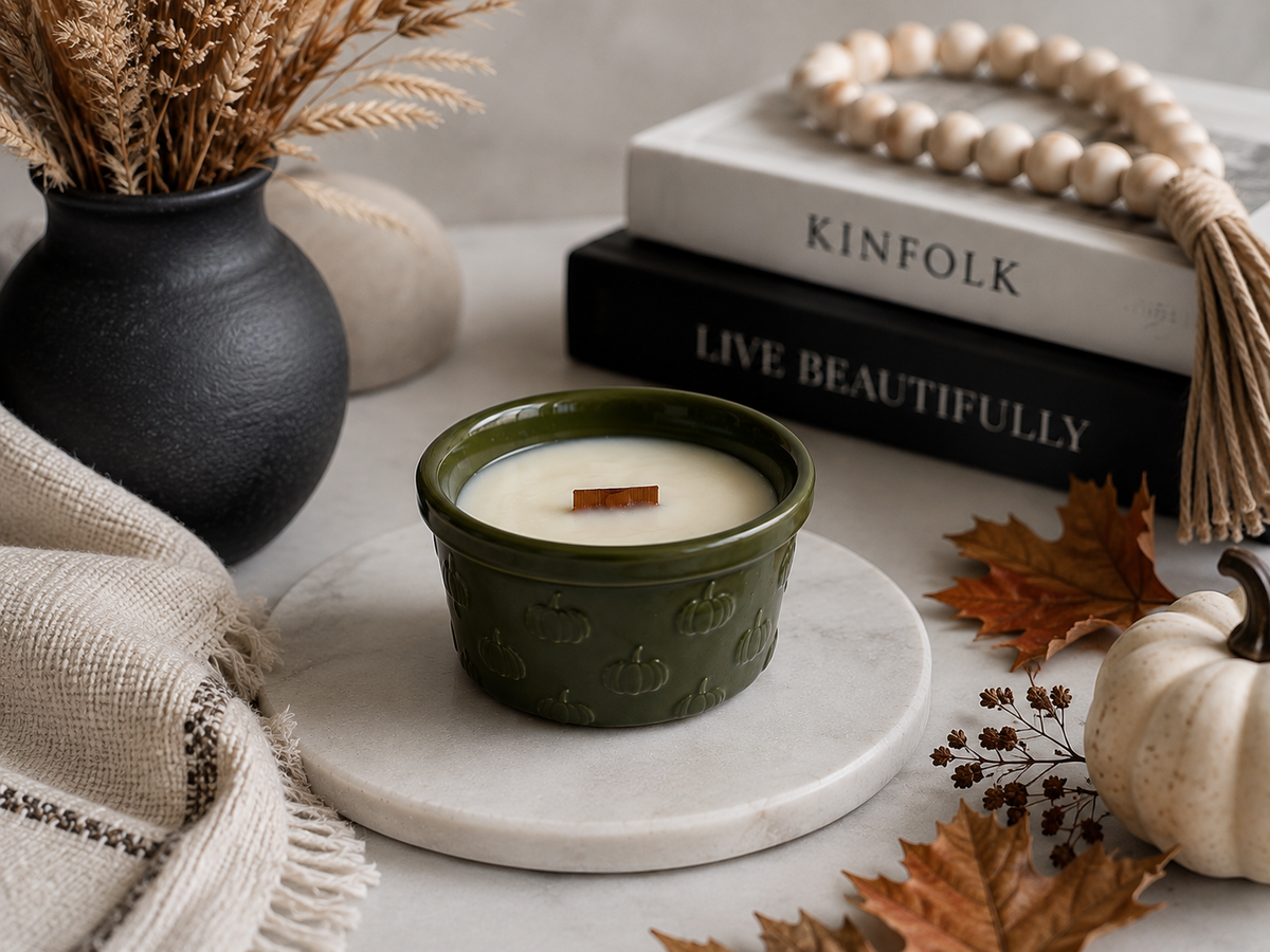 Small Embossed Pumpkin 4.5oz Soy Candle