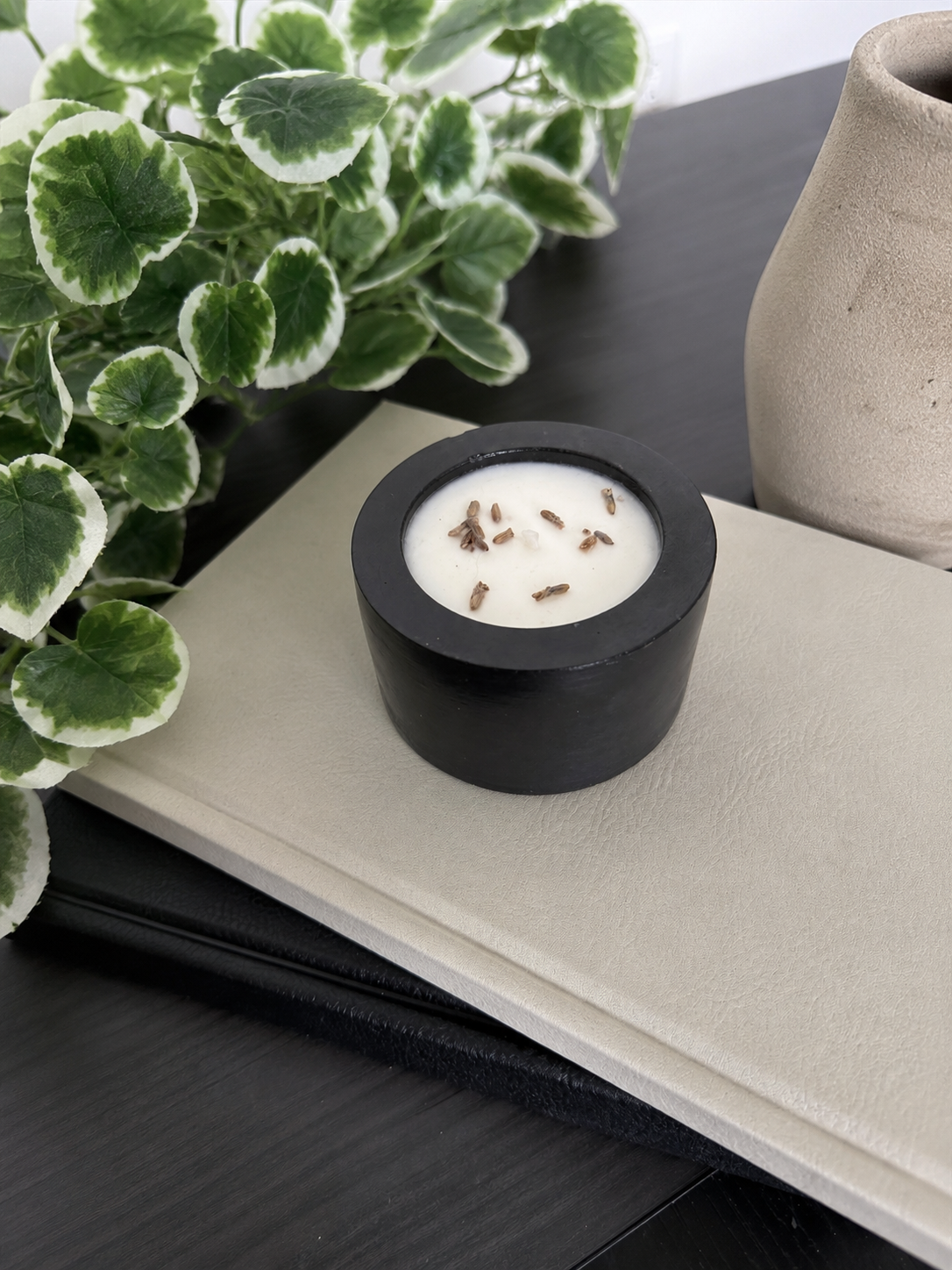 Concrete Soy Candle - Black - #003