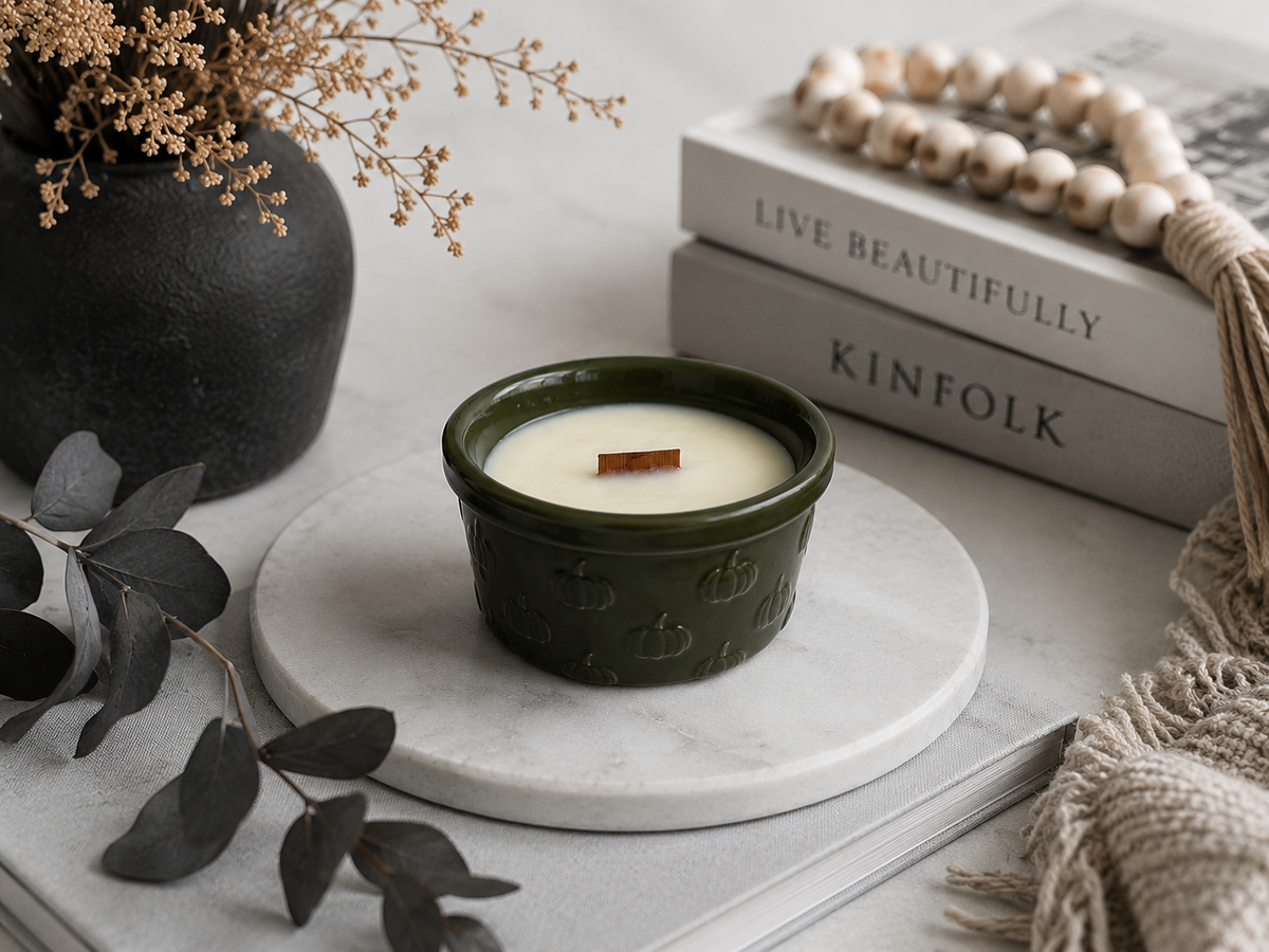 Small Embossed Pumpkin 4.5oz Soy Candle
